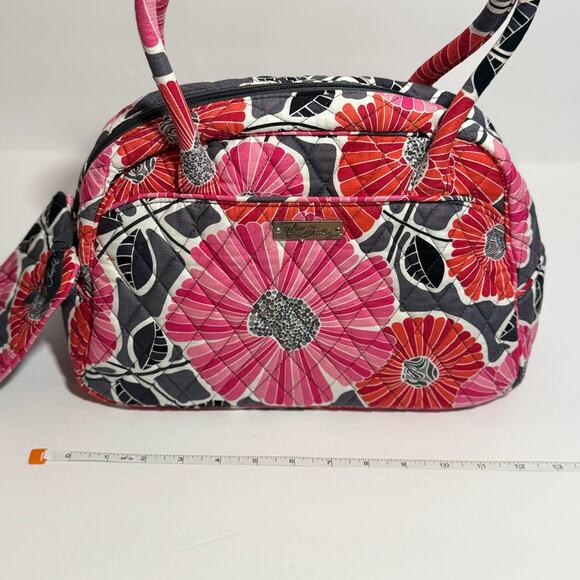🌸 NWT Vera Bradley Bowler Bag & Wallet Cherry Blossoms Quilted Satchel Purse - Picture 3 of 7